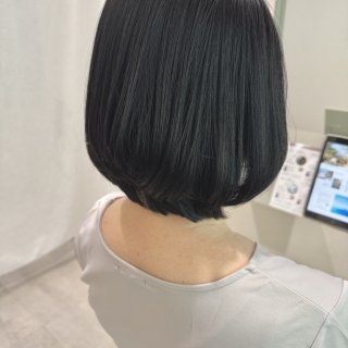 丸みボブの縮毛矯正